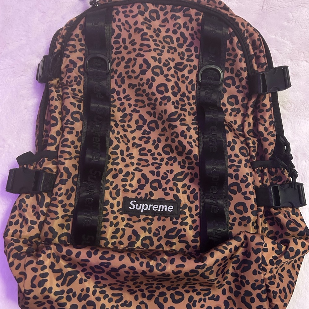 Supreme Leopard Print Backpack